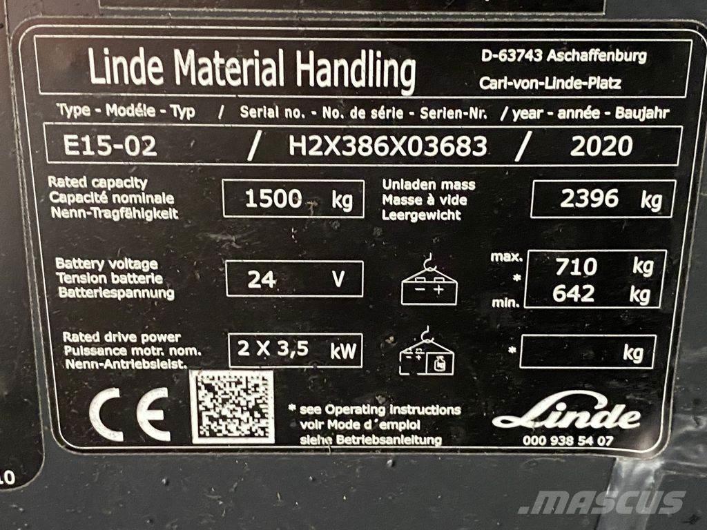 Linde E15-02 Електронавантажувачі