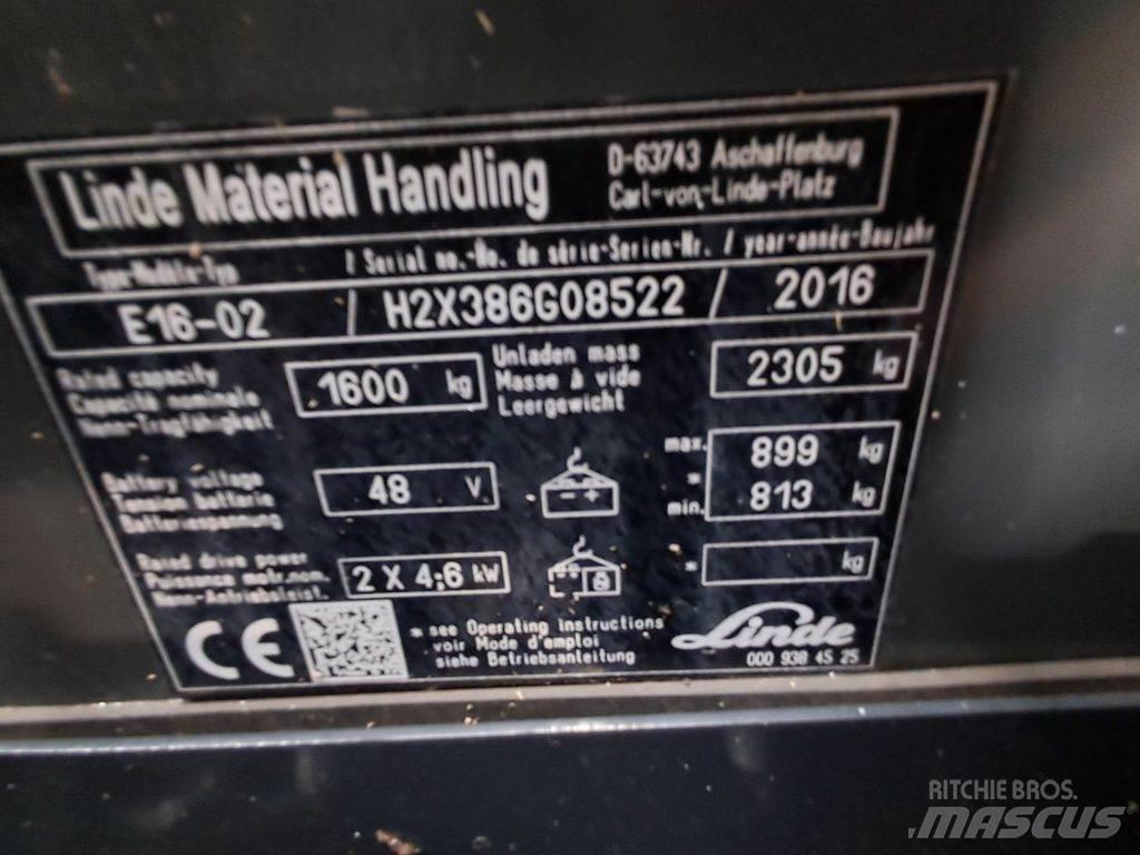 Linde E16-02 Електронавантажувачі