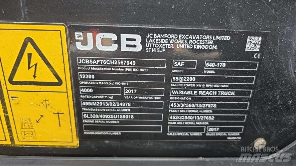 JCB 540-170 Телескопічні навантажувачі