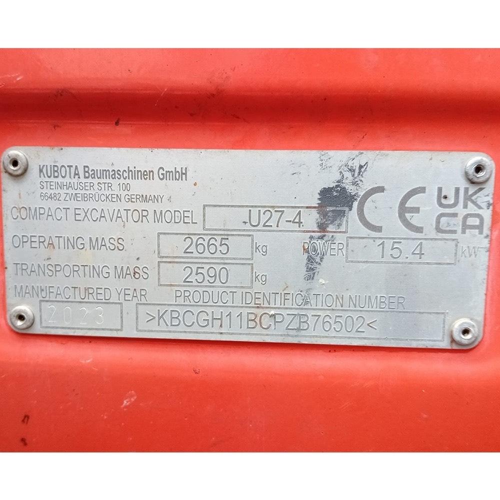 Kubota U 27-4 Міні-екскаватори < 7т