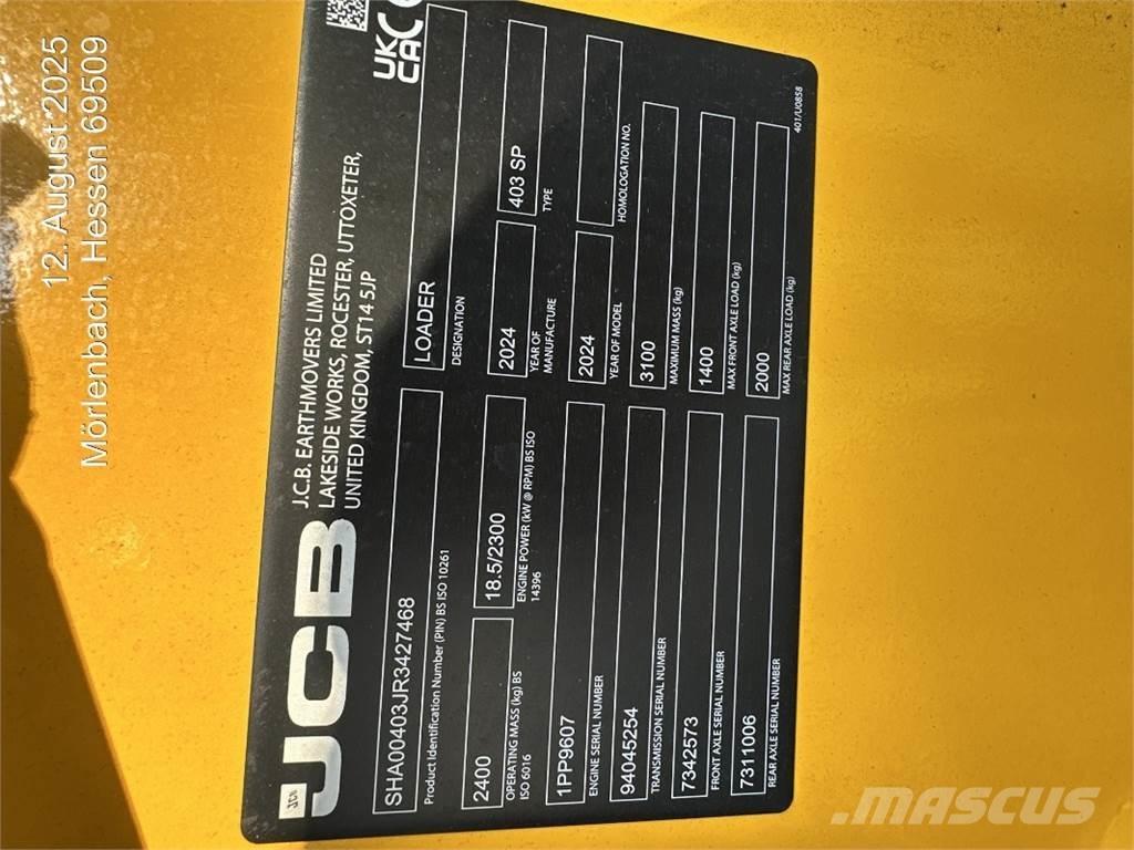 JCB 403 Фронтальні навантажувачі