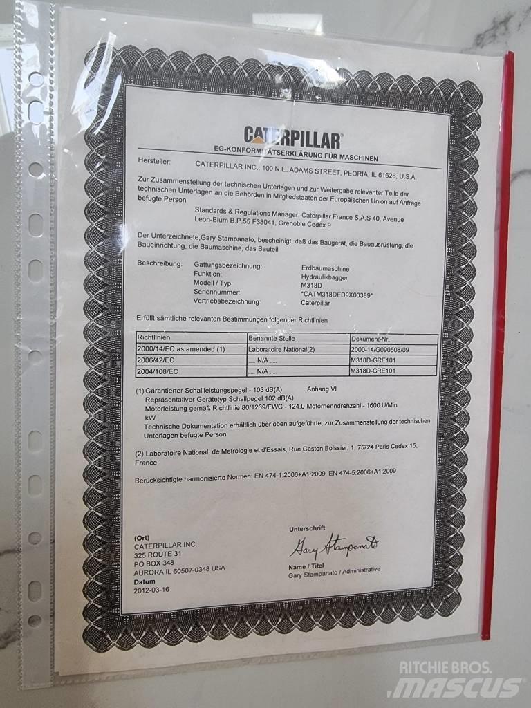CAT 318D Перевантажувачі металобрухту/промислові навантажувачі