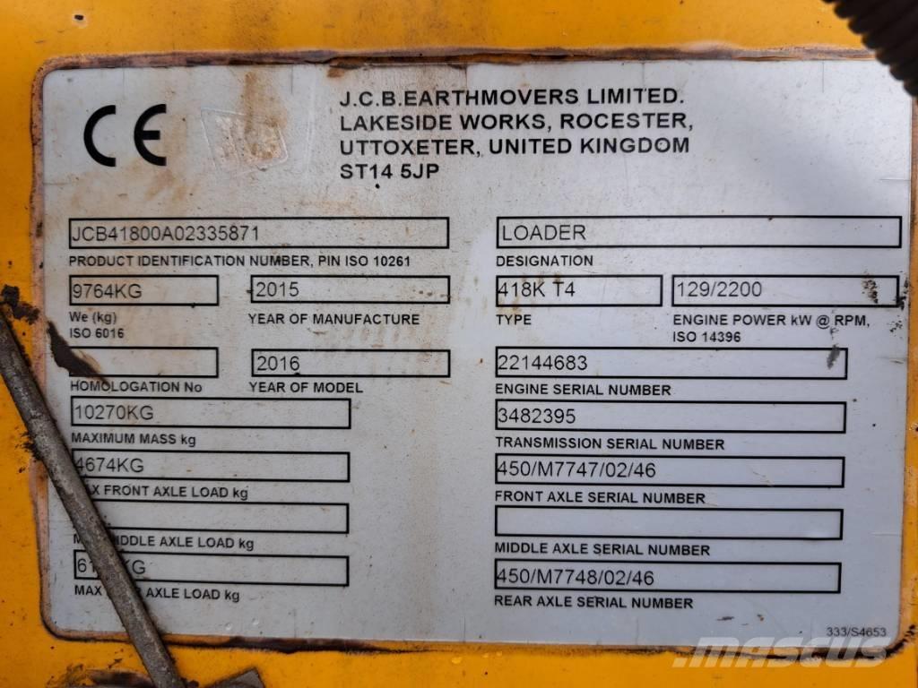 JCB 418 K Фронтальні навантажувачі