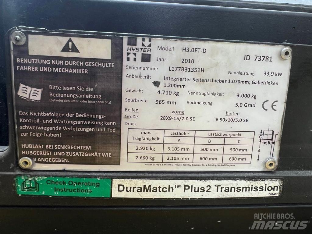 Hyster H 3.0 FT Дизельні навантажувачі