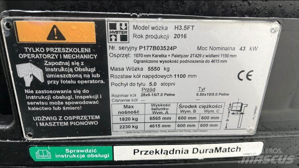 Hyster H 3.5 FT Газові навантажувачі