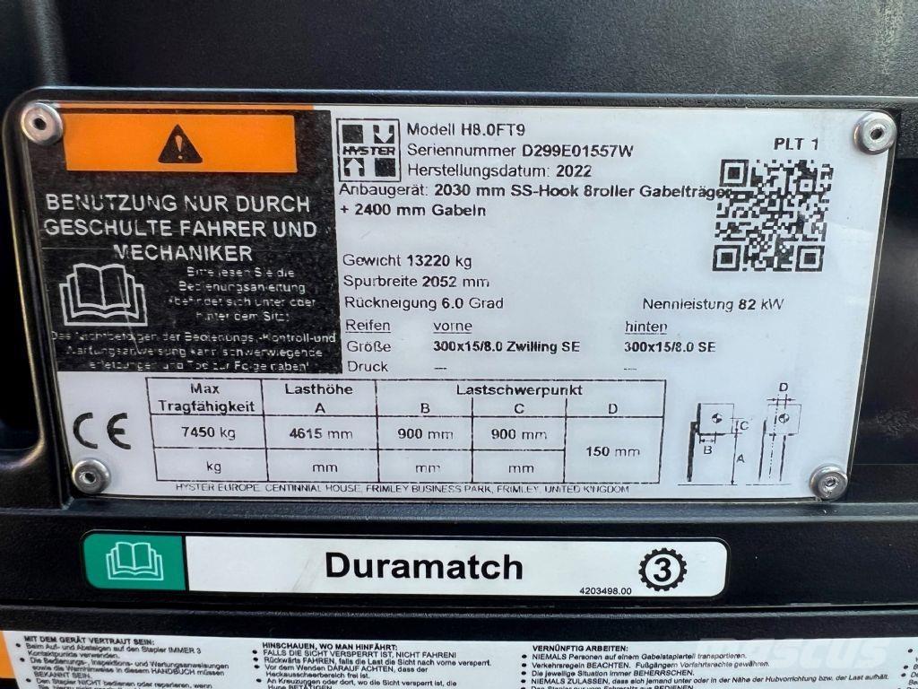 Hyster H 8.0 FT9 Дизельні навантажувачі