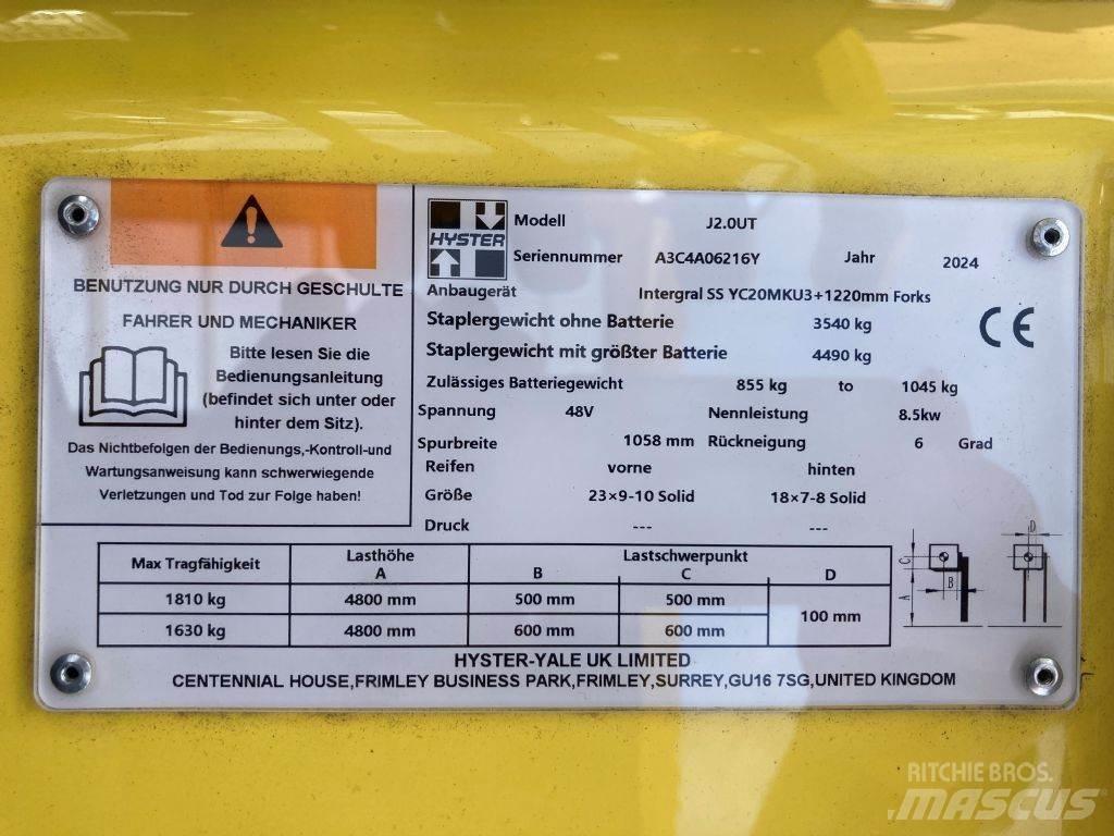 Hyster J 2.0 UT Електронавантажувачі