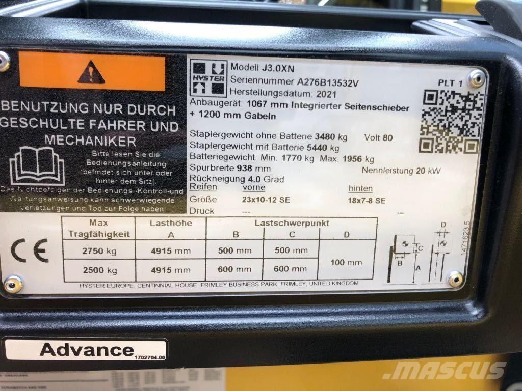 Hyster J 3.0 XN Електронавантажувачі