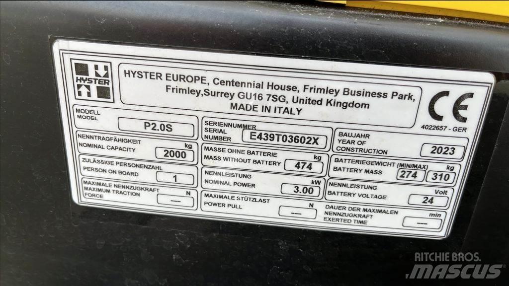 Hyster P 2.0 S Штабелери