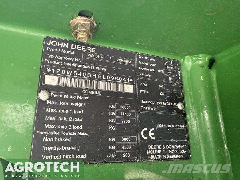 John Deere W540 HM Трактори