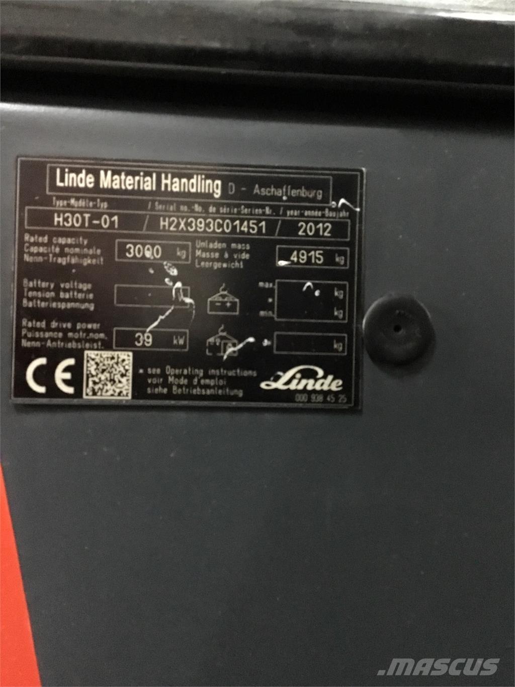 Linde H 30 T 01 Газові навантажувачі