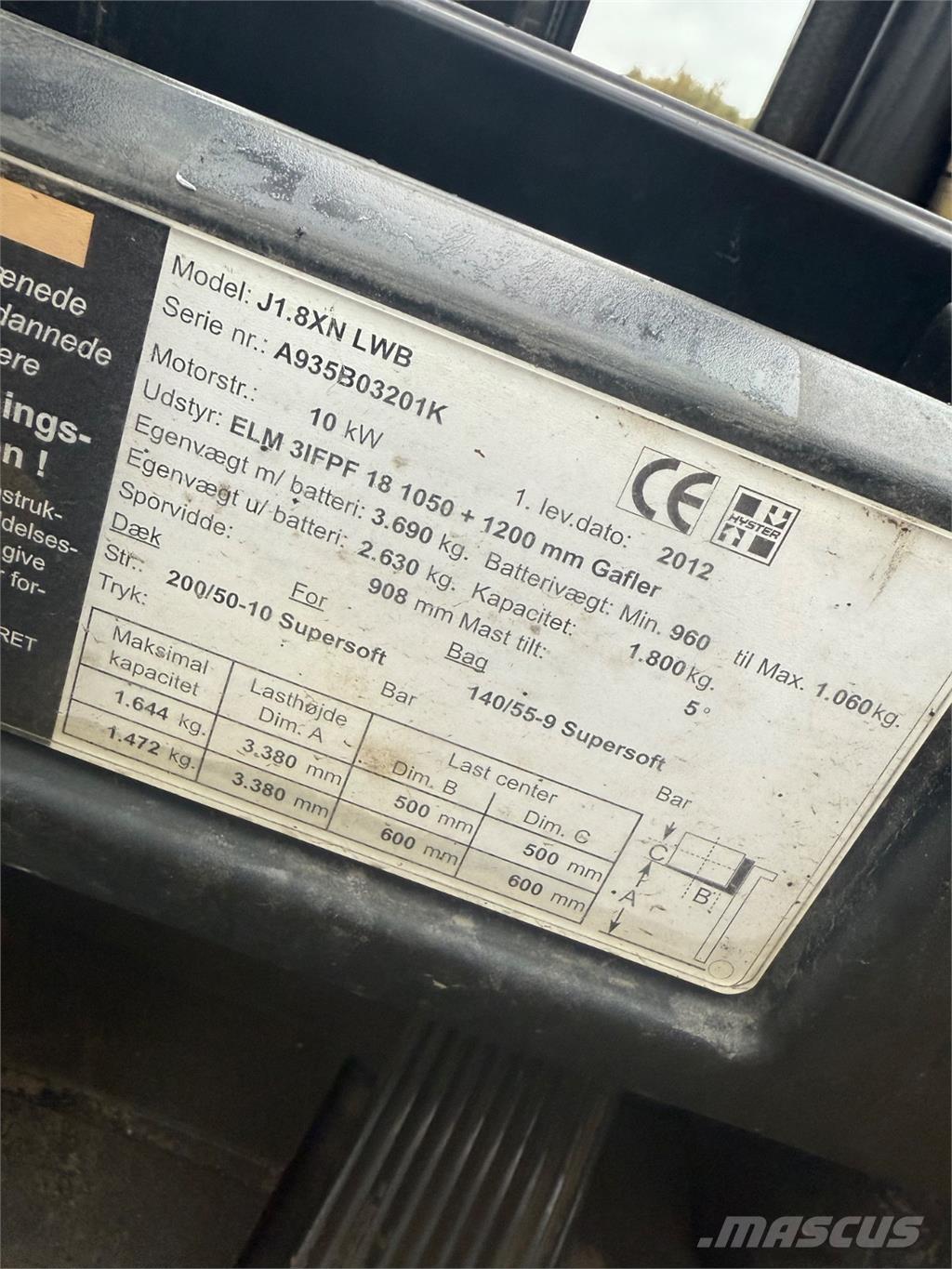 Hyster J1.8XN Електронавантажувачі