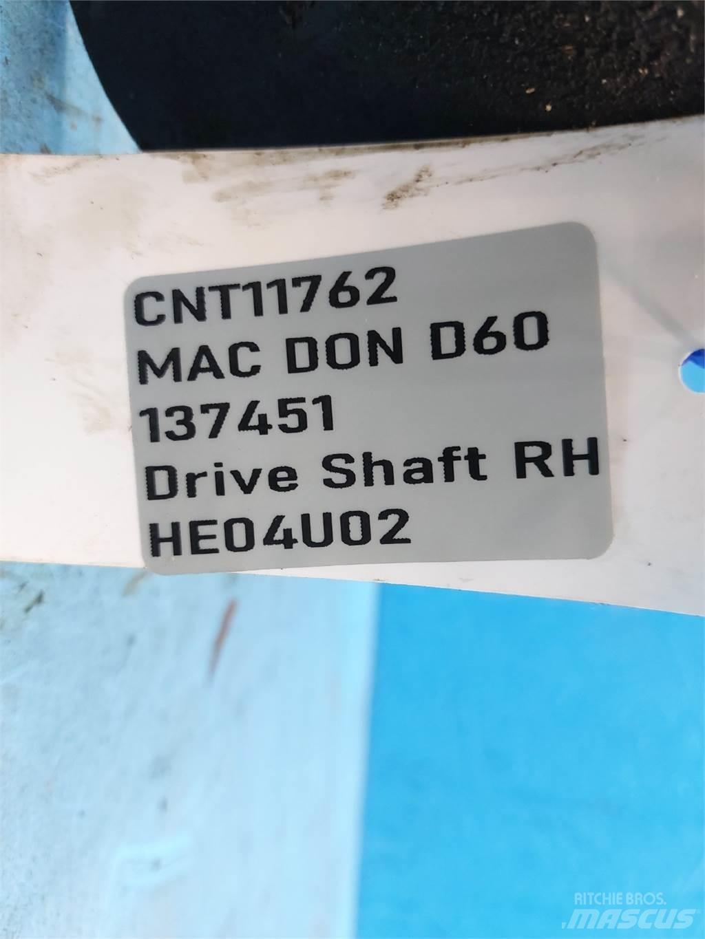 MacDon D60 Додаткове обладнання для збиральних комбайнів