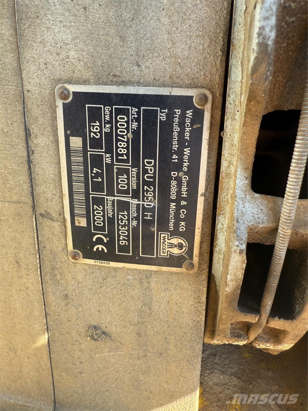 Wacker DPU2950 Віброплити та вібротрамбовки