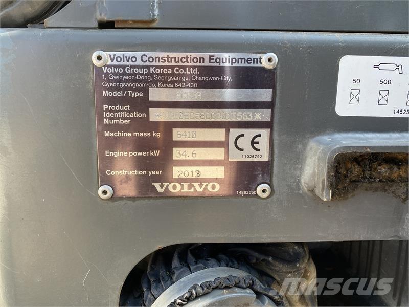 Volvo ECR58 Міні-екскаватори < 7т