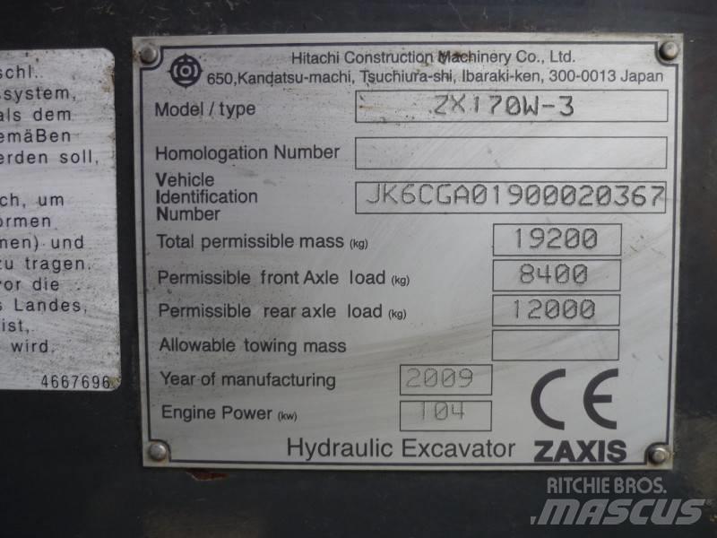 Hitachi ZX170W-3 Колісні екскаватори