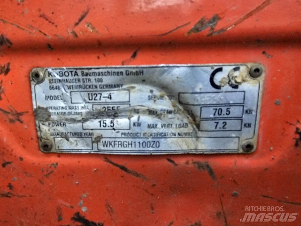 Kubota U 27-4 Міні-екскаватори < 7т