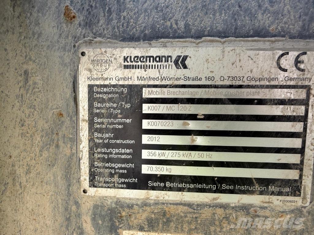 Kleemann MC120Z Мобільні дробарки