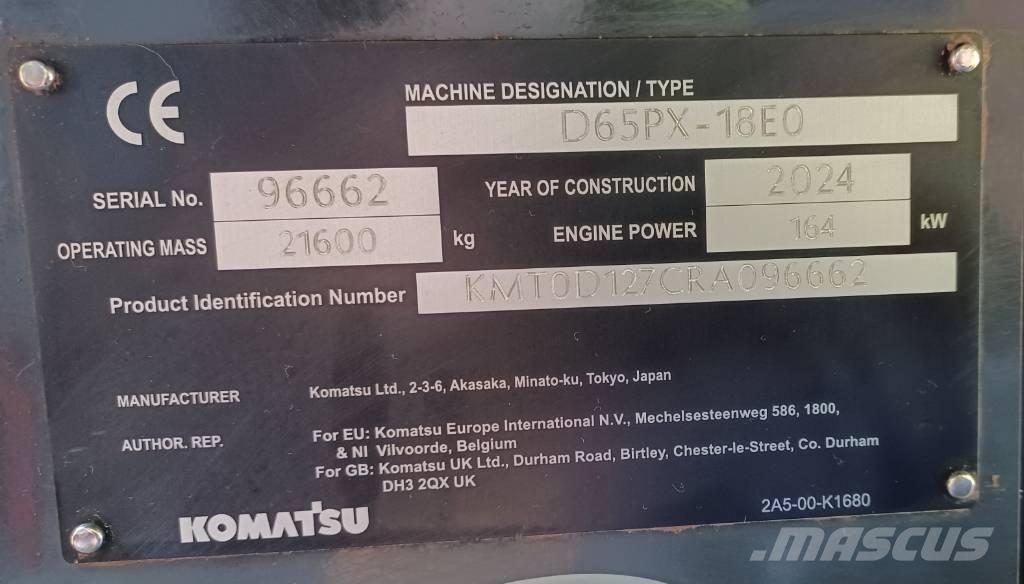 Komatsu D65PX-18E0 Гусеничні бульдозери