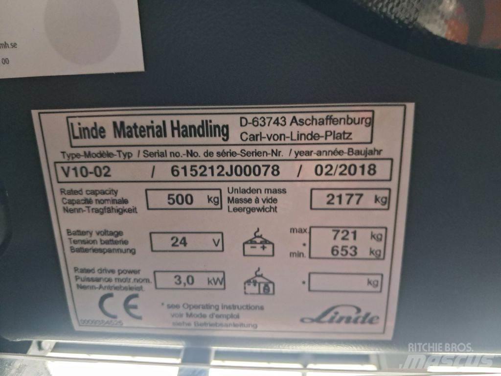 Linde V10-02 Підбирачі замовлень з нижніх ярусів