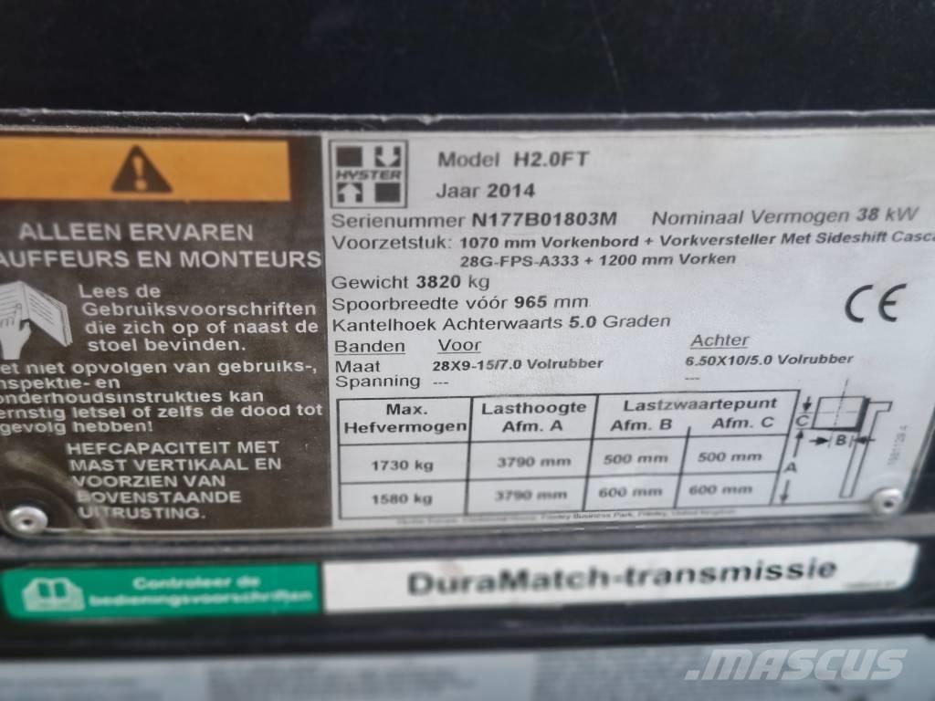 Hyster H 2.0 FT Газові навантажувачі