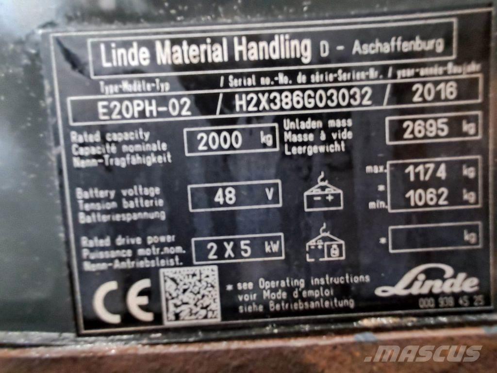 Linde E20PH-02 Електронавантажувачі