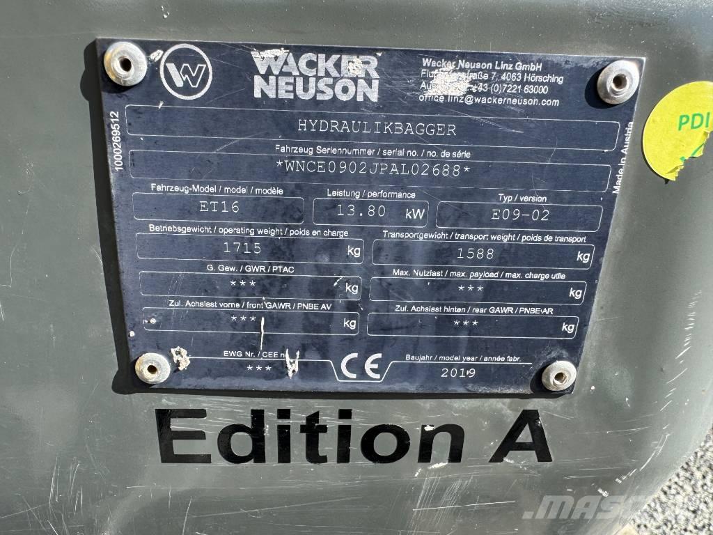 Wacker Neuson ET16 Гусеничні екскаватори