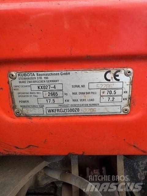 Kubota KX027-4 Міні-екскаватори < 7т