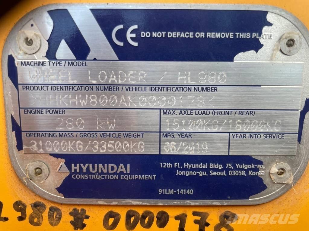 Hyundai HL 980 Фронтальні навантажувачі