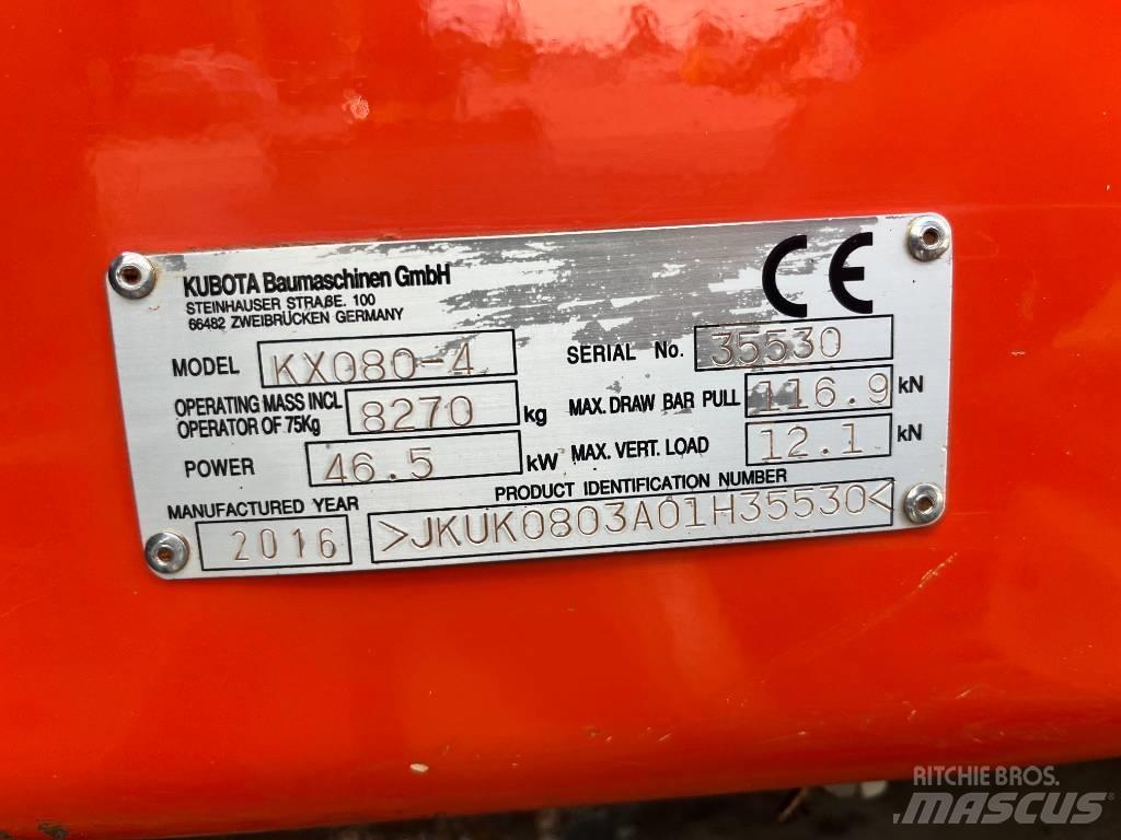 Kubota KX 080-4 Середні екскаватори 7т. - 12т.