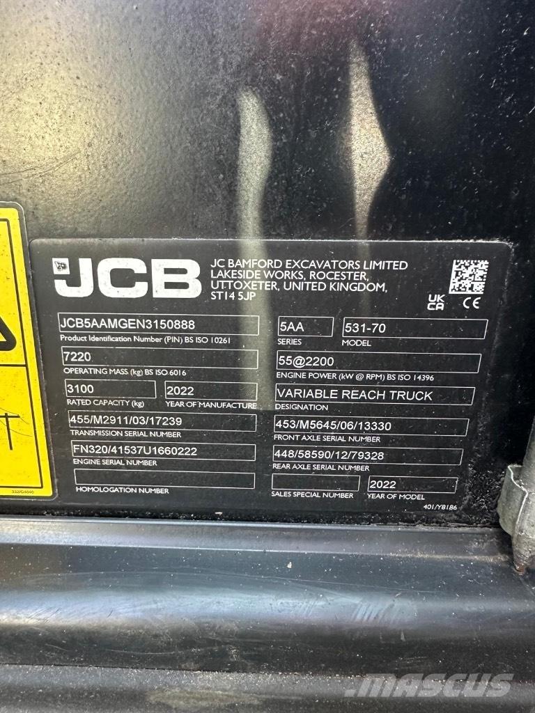 JCB 531-70 Телескопічні навантажувачі