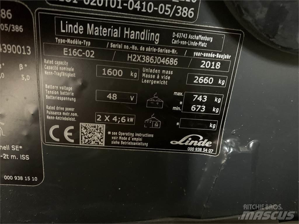 Linde E16C Електронавантажувачі