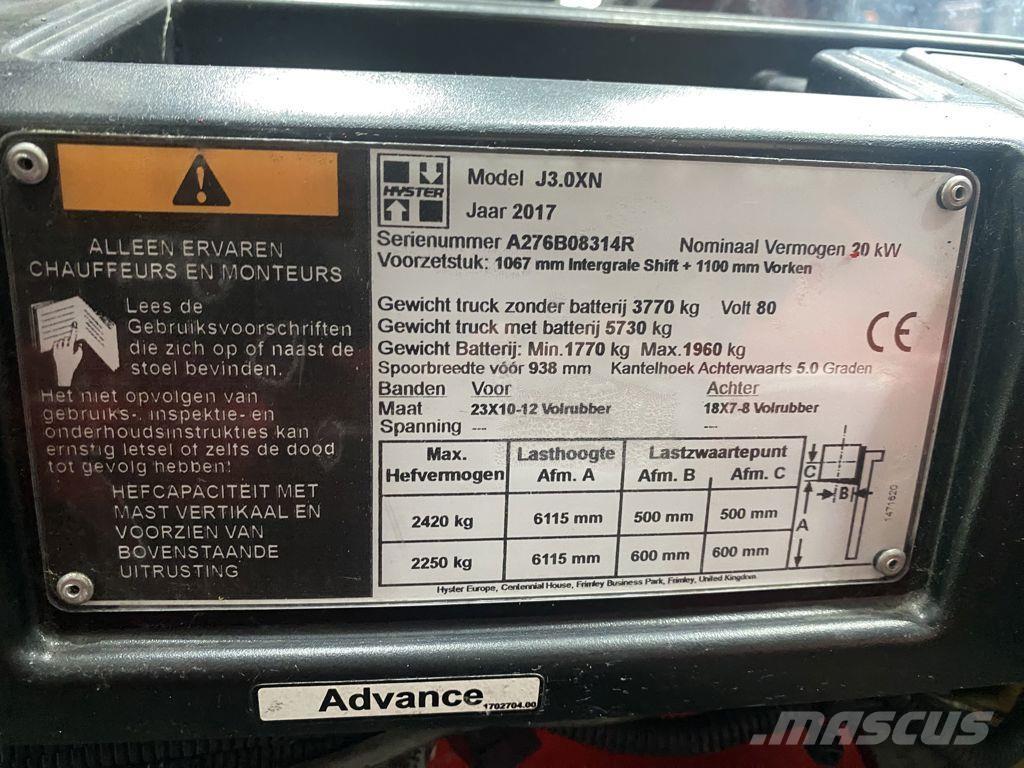 Hyster J3.0XN Електронавантажувачі