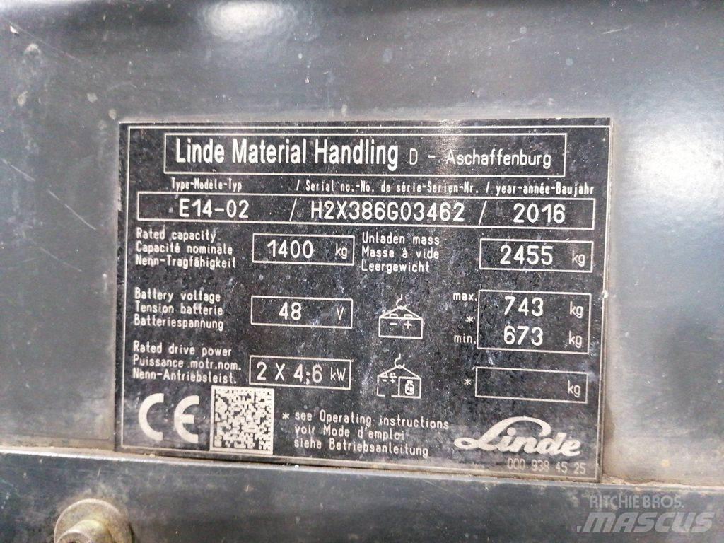 Linde E14-02 Електронавантажувачі