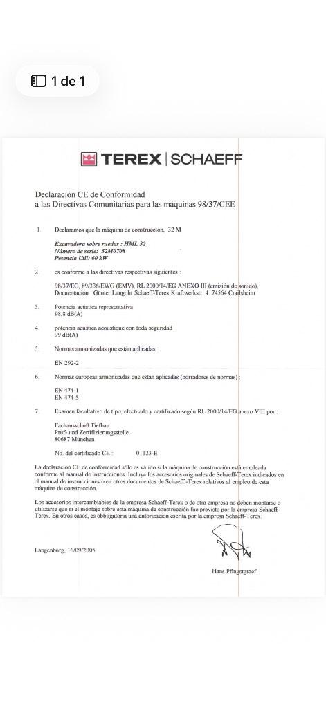 Terex HML 32 Колісні екскаватори