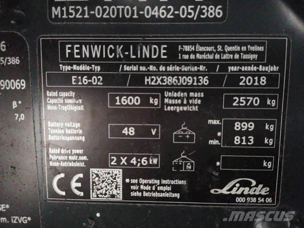 Linde E16-02 Електронавантажувачі