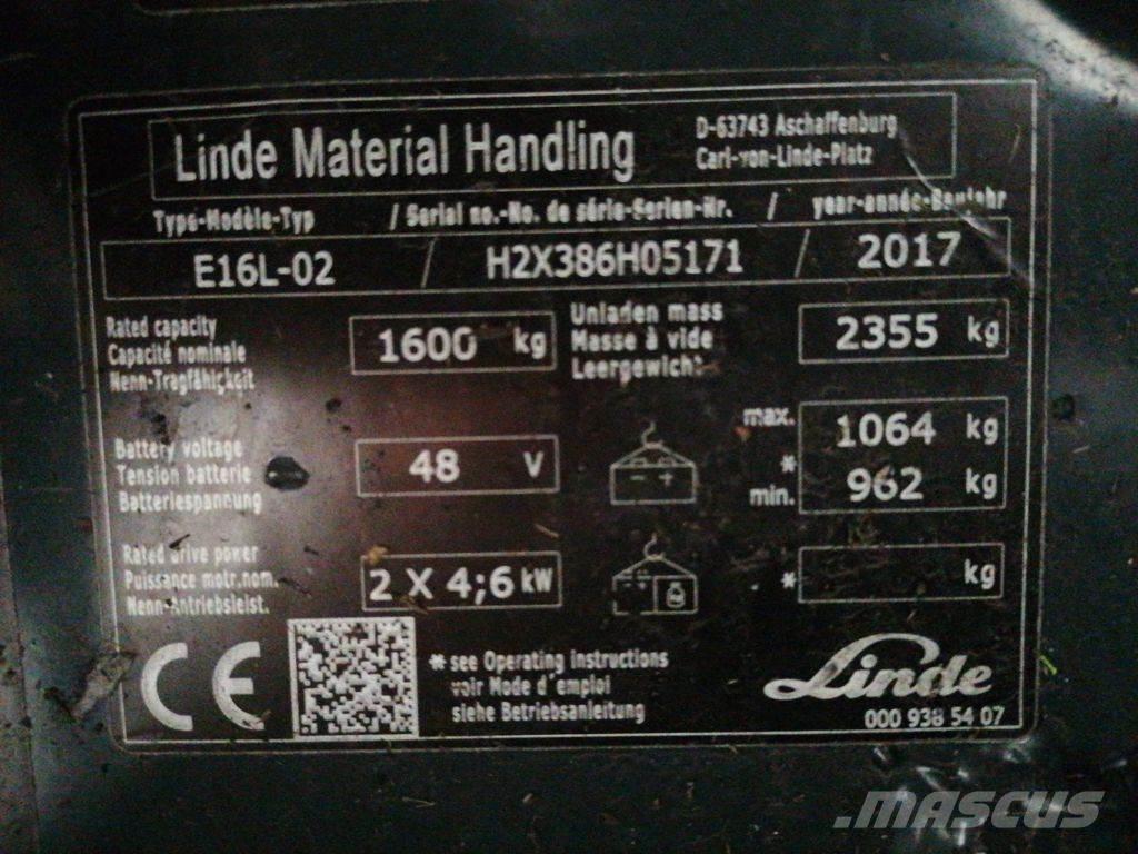 Linde E16L-02 Електронавантажувачі