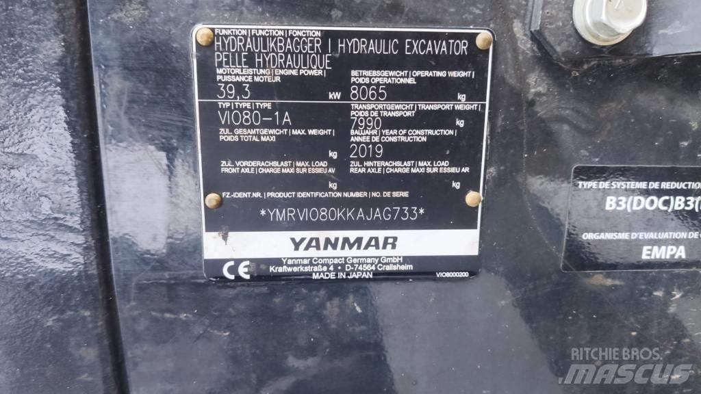 Yanmar Vio 80-1A Середні екскаватори 7т. - 12т.