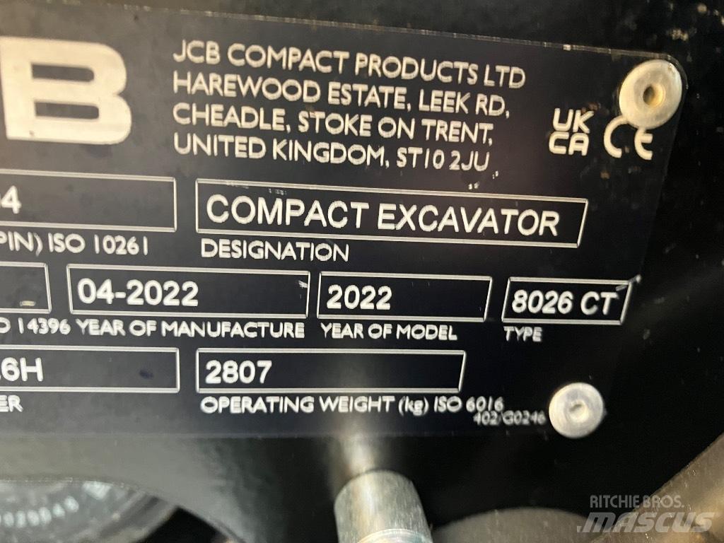 JCB 8026 CTS Міні-екскаватори < 7т