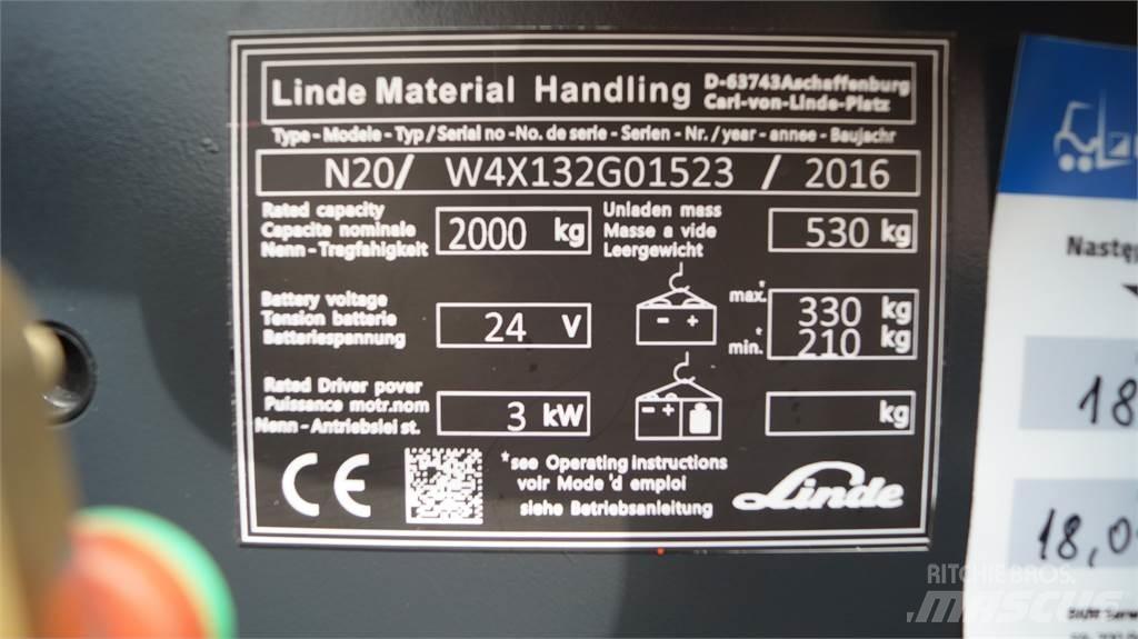 Linde N20 kurz Підбирачі замовлень з нижніх ярусів