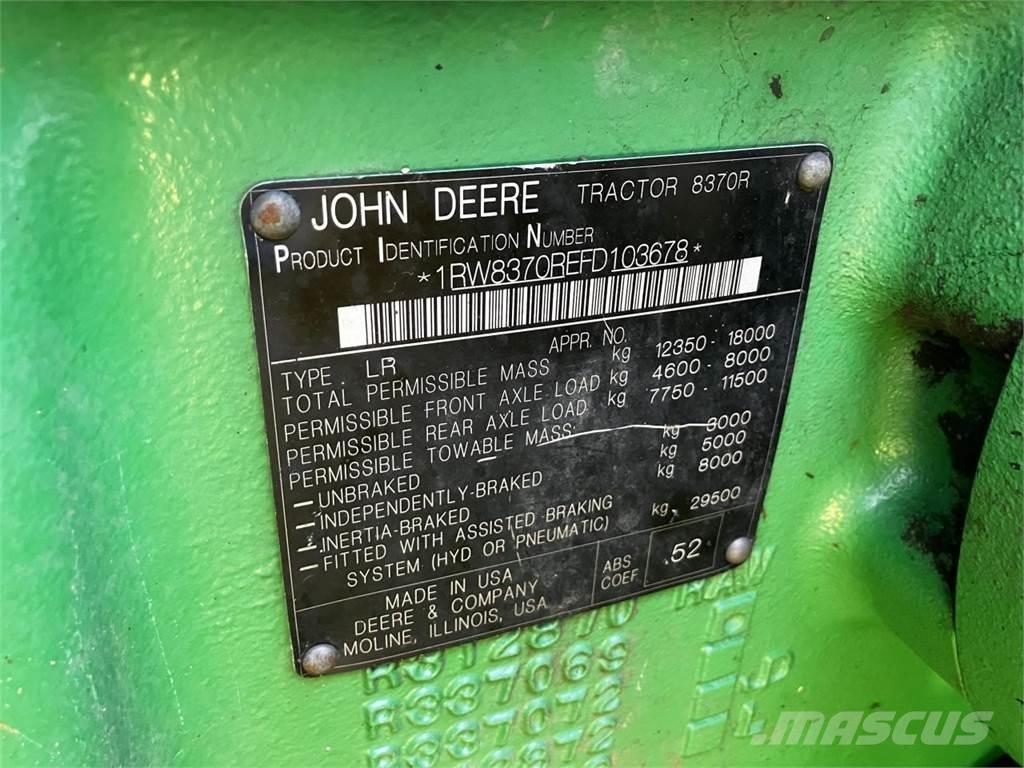 John Deere 8370R Трактори