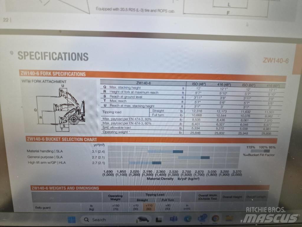 Hitachi ZW 150-6 Фронтальні навантажувачі