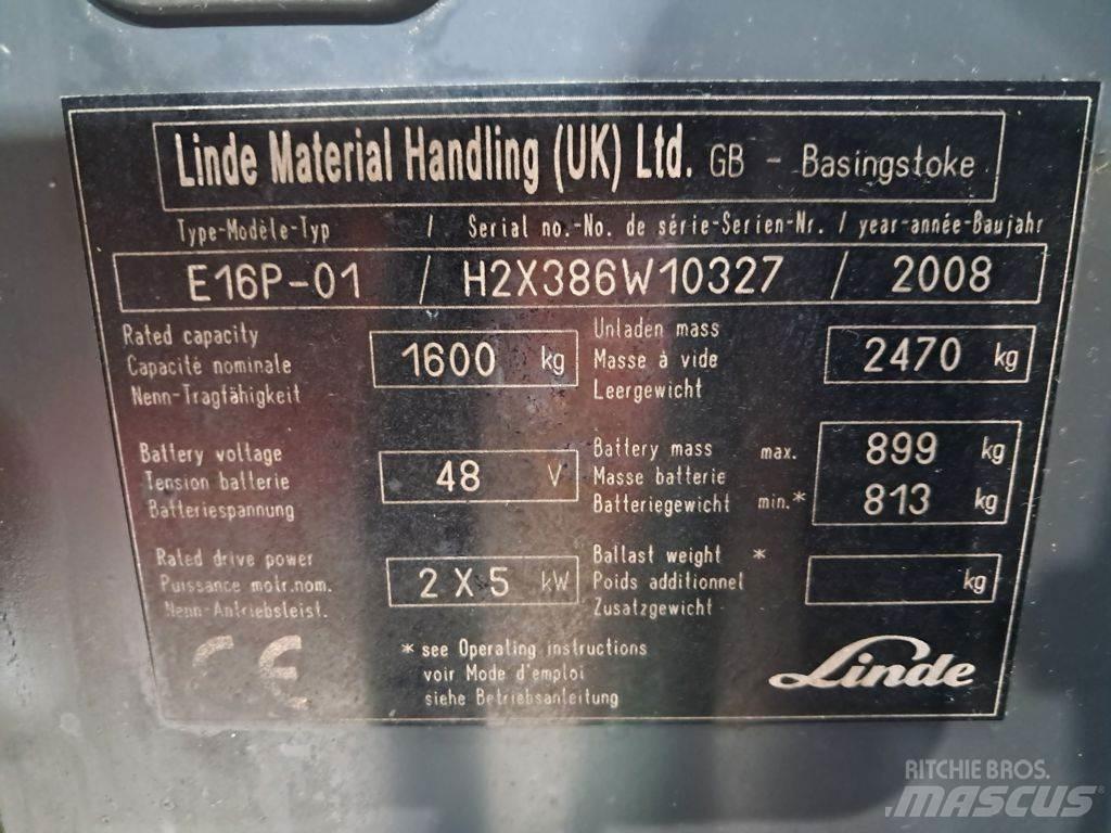 Linde E16P-01 Електронавантажувачі
