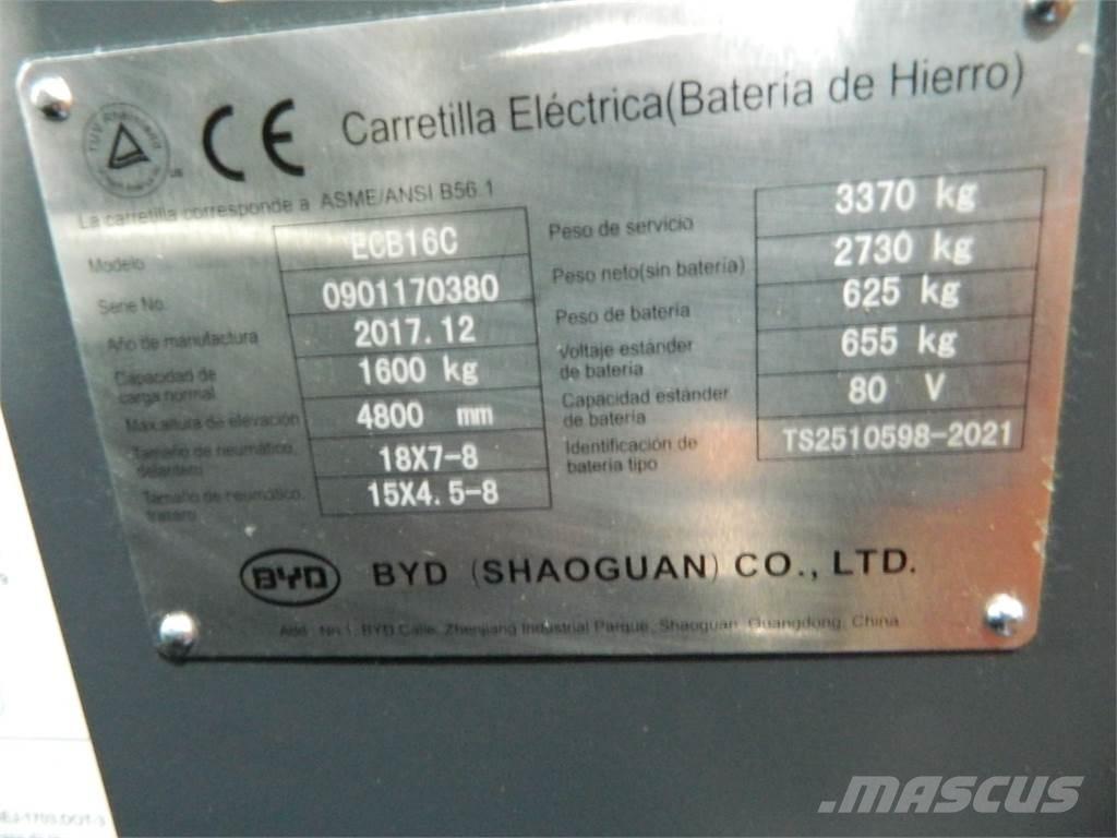 BYD ECB16C Електронавантажувачі