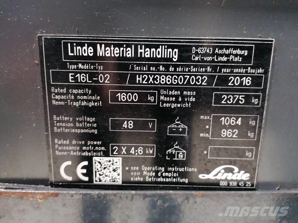 Linde E16L-02 Електронавантажувачі