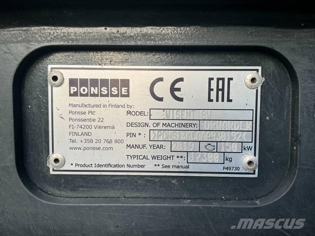 Ponsse Wisent 8W Форвардери