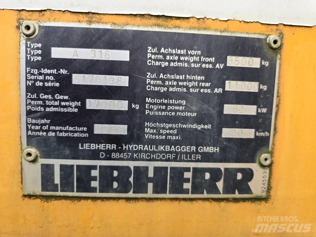 Liebherr A 316 Колісні екскаватори