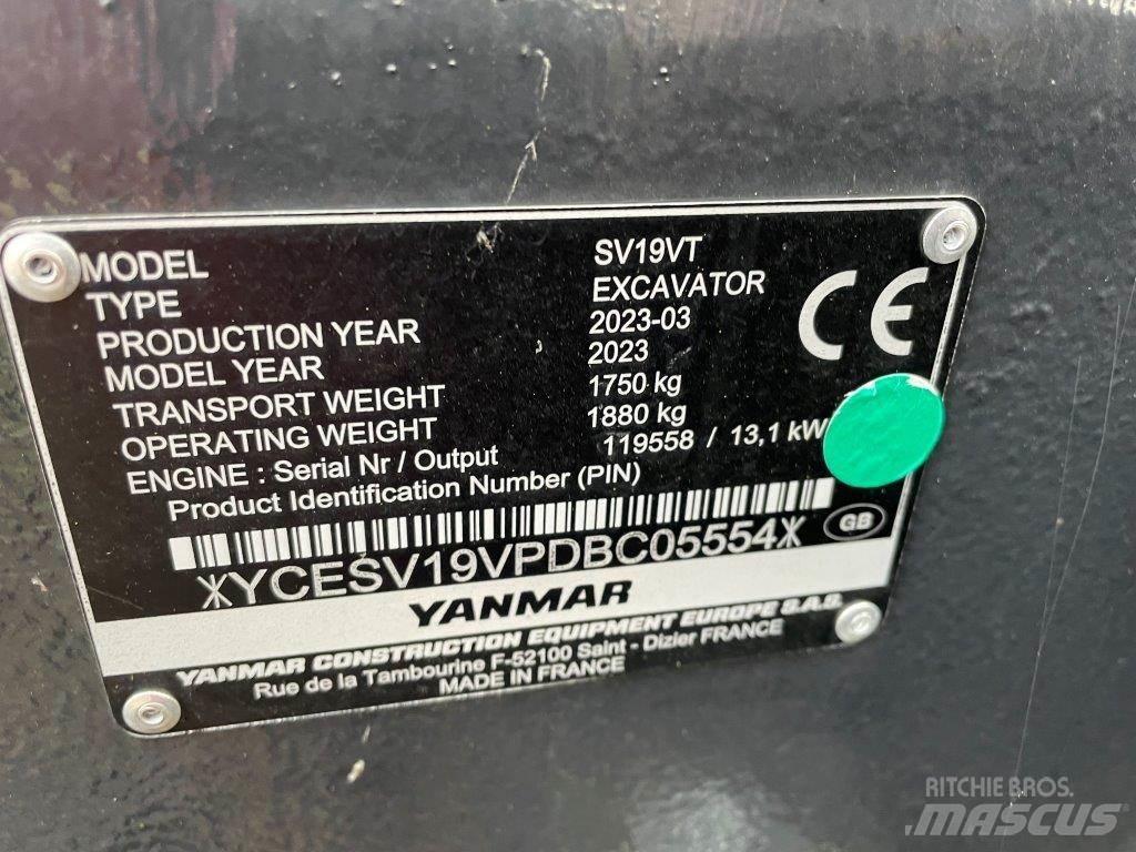 Yanmar SV19VT Середні екскаватори 7т. - 12т.