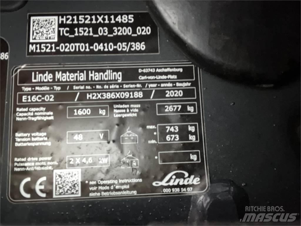 Linde E16C Електронавантажувачі