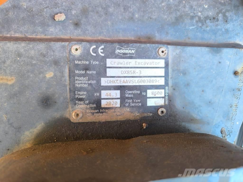 Doosan DX 85 R-3 Середні екскаватори 7т. - 12т.